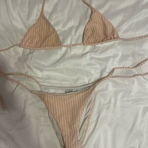 Striped Coral Bikini Set